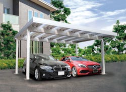 ○ガーデンフェイス採光型折板カーポートⅡ５０　55－55型　4本柱